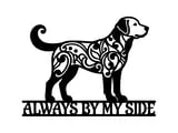 [Laser cut and engrave] Stay Loyal Dog Silhouette Wall Art with Filigree Pattern