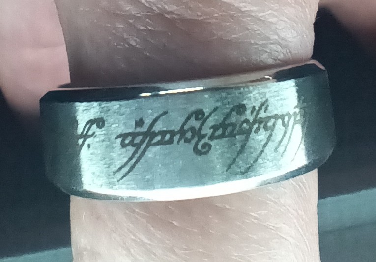 [Laser cut and engrave] One Ring replica with Elvish script inscription