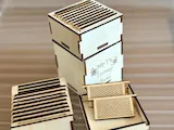 [Laser cut and engrave] Miniature Wooden Beehive Model with Honeycomb Frames