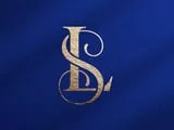 [Laser cut and engrave] Monogramme doré avec lettres L et S sur fond bleu texturé