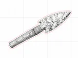 [Laser cut and engrave] Flint Knapped Style Spearhead with Wooden Handle