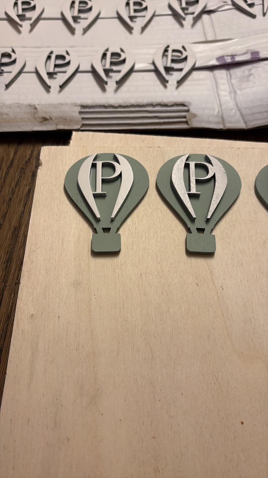 [Laser cut and engrave] Sacchetti portaconfetti in tessuto con mongolfiera personalizzata per nascita