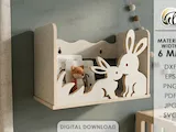 [Laser cut and engrave] 3D Kids Nursery Wall Shelves Bundle. Cute Animal Bookshelf Laser Cut Files. Children's Room Storage Shelf SVG. Toy Display Shelf. Baby