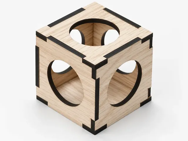 Square wooden box