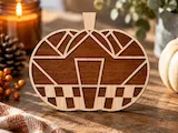 [Laser cut and engrave] Geometric Pumpkin Tabletop Sign for Autumn Decor