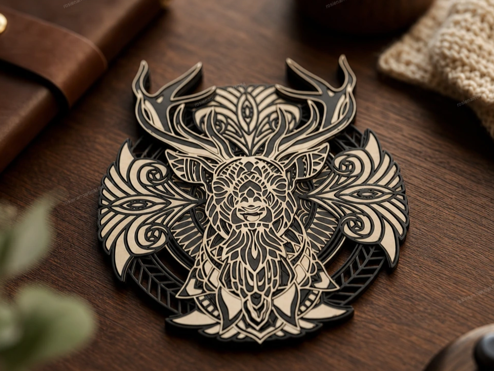 Intricate Mandala Style Deer Head Wall Art