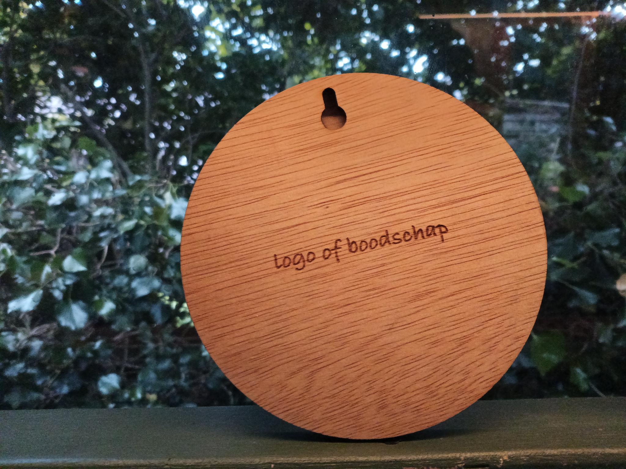 [Laser cut and engrave] Round Wooden Mirror with Floral Border and The Future Is Positive Quote