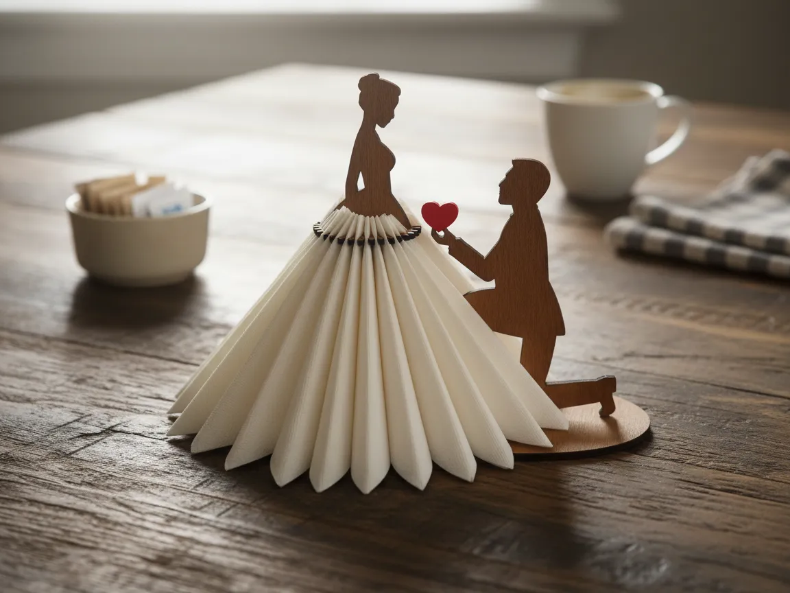 Creative Laser Cut Wooden Wedding Napkin Holder / Table Centerpiece