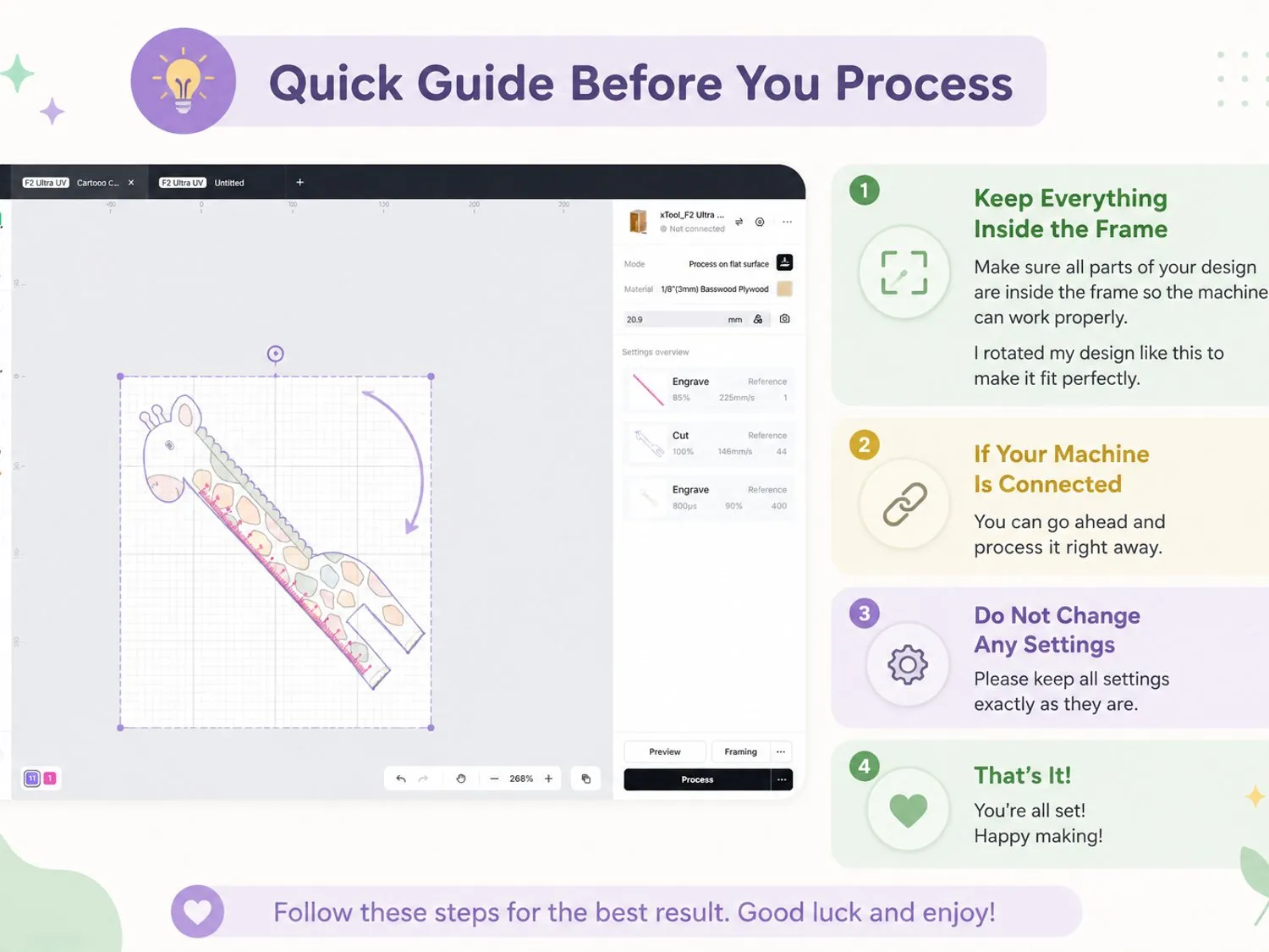 Cartoon Character Ruler instruction: step 1 - Import this project into your xTool project