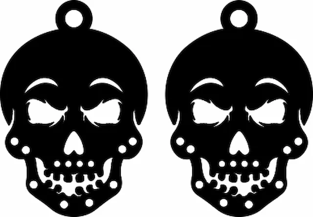 Wooden Skull Pendant Charms for Jewelry Making.xcs