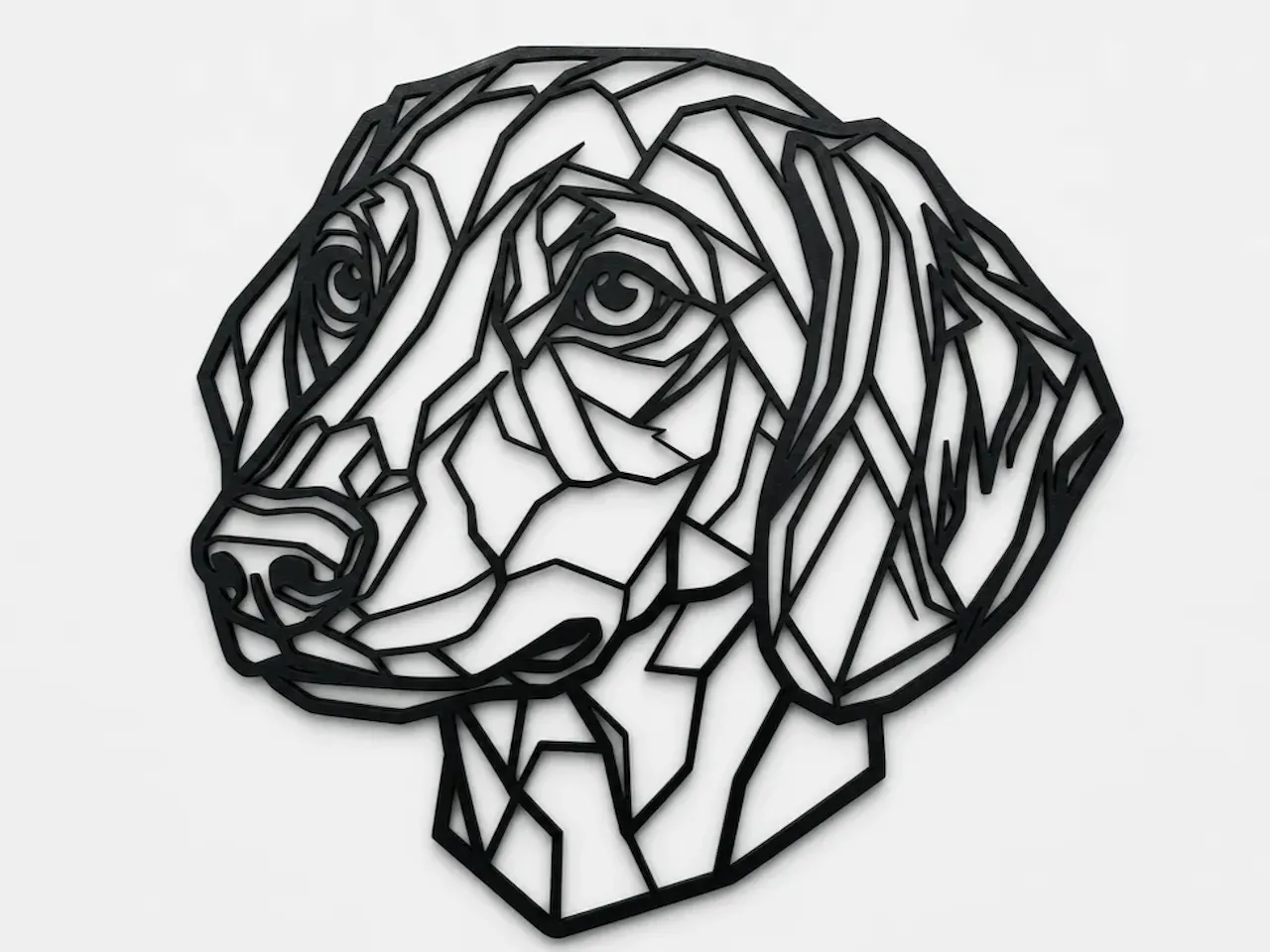 [Laser cut and engrave] Sausage dog (dachshund) wall art (head)