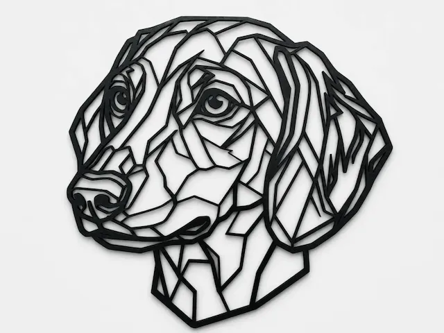 Sausage dog (dachshund) wall art (head)