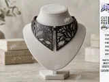 [Laser cut and engrave] Leather Necklace Laser Cut Bundle. Gothic Necklaces with Moth, Bat, and Floral Motifs. Leather Accessories