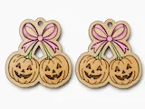 [Laser cut and engrave] Halloween Pumpkin Bow Earrings Svg, Laser Cut File, Dxf Svg Pdf, Glowforge Template, Wood Earrings, Digital Download