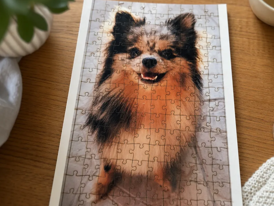 Puzzle photo personnalisé avec portrait de chien spitz