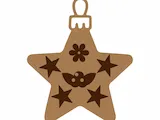 [Laser cut and engrave,Other] Set of Four Geometric Wooden Christmas Ornaments with Floral and Star Motifs