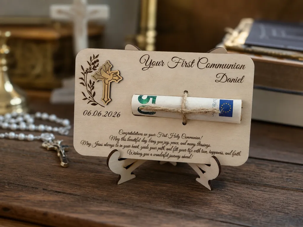 First Holy Communion Money Holder Keepsake Card