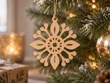 [Laser cut and engrave] Wooden Snowflake Christmas Ornament