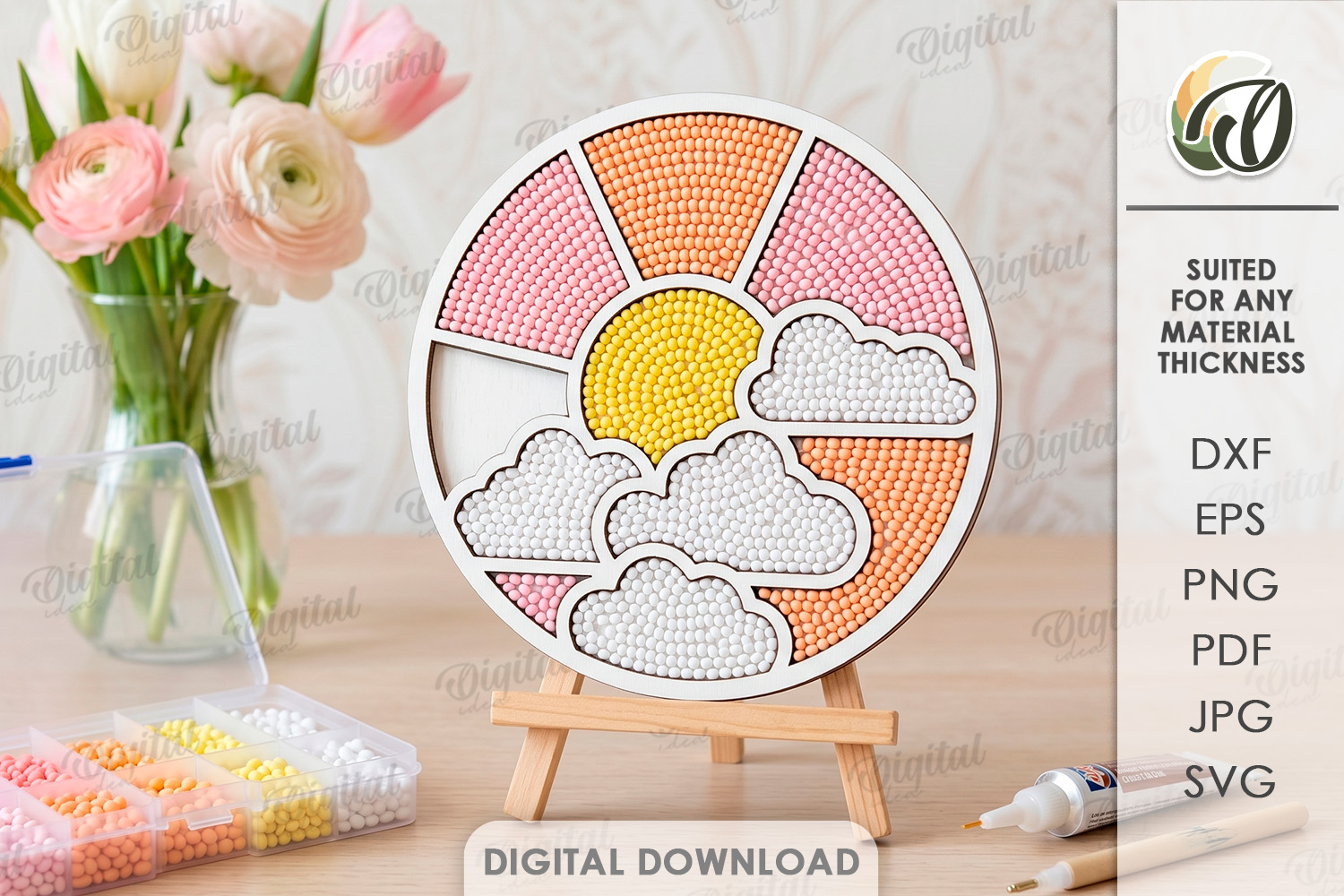 [Laser cut and engrave] Diamond Painting Blanks Bundle. Mosaic Art Laser Cut. Wooden Kids craft. Montessori SVG. Home Decor. Wall Sign. Diamond Mosaic Frame