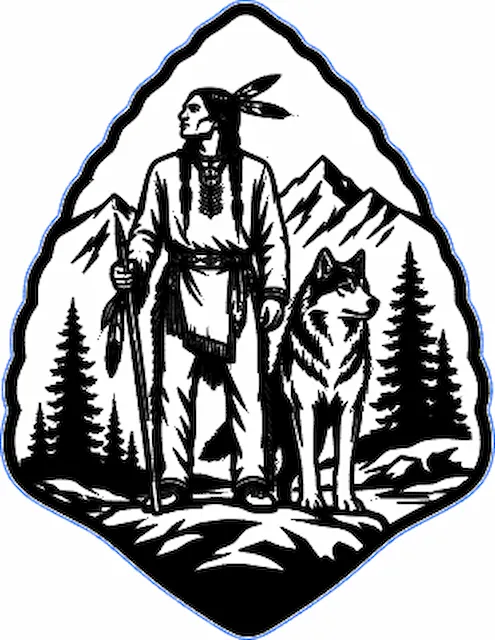 Native American Warrior with Wolf Wall Art.xcs