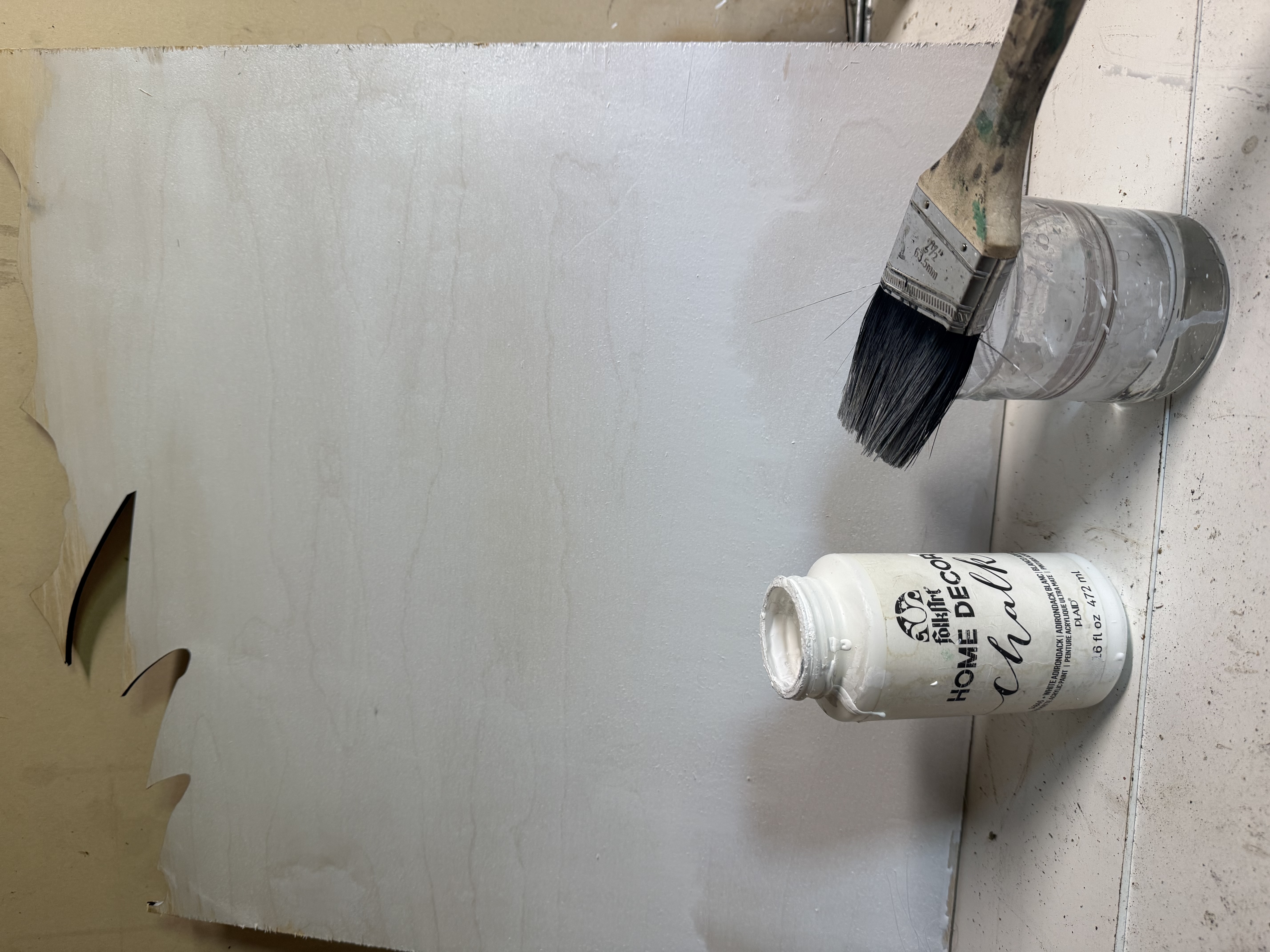 Screwball the Squirrel - Politician Magnifico instruction: step 1 - Chalk white paint plywood
