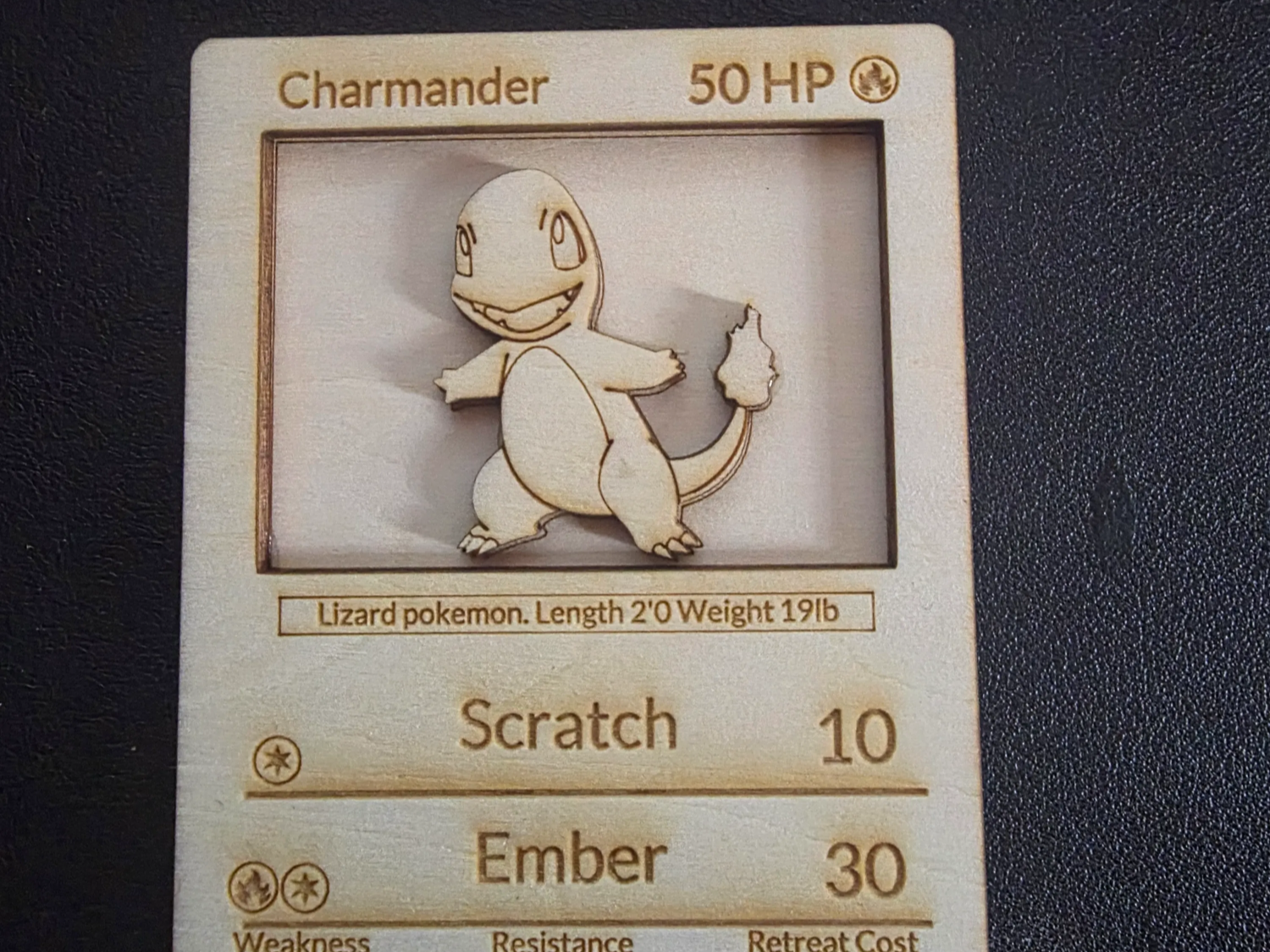Charmander Wooden Pokémon Card