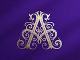 [Laser cut and engrave] Lettre A ornementale dorée sur fond violet