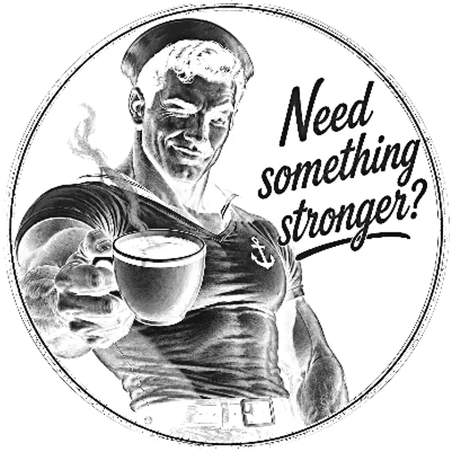 F2 Slate Coaster Round Need something stronger sailor w coffee.xs