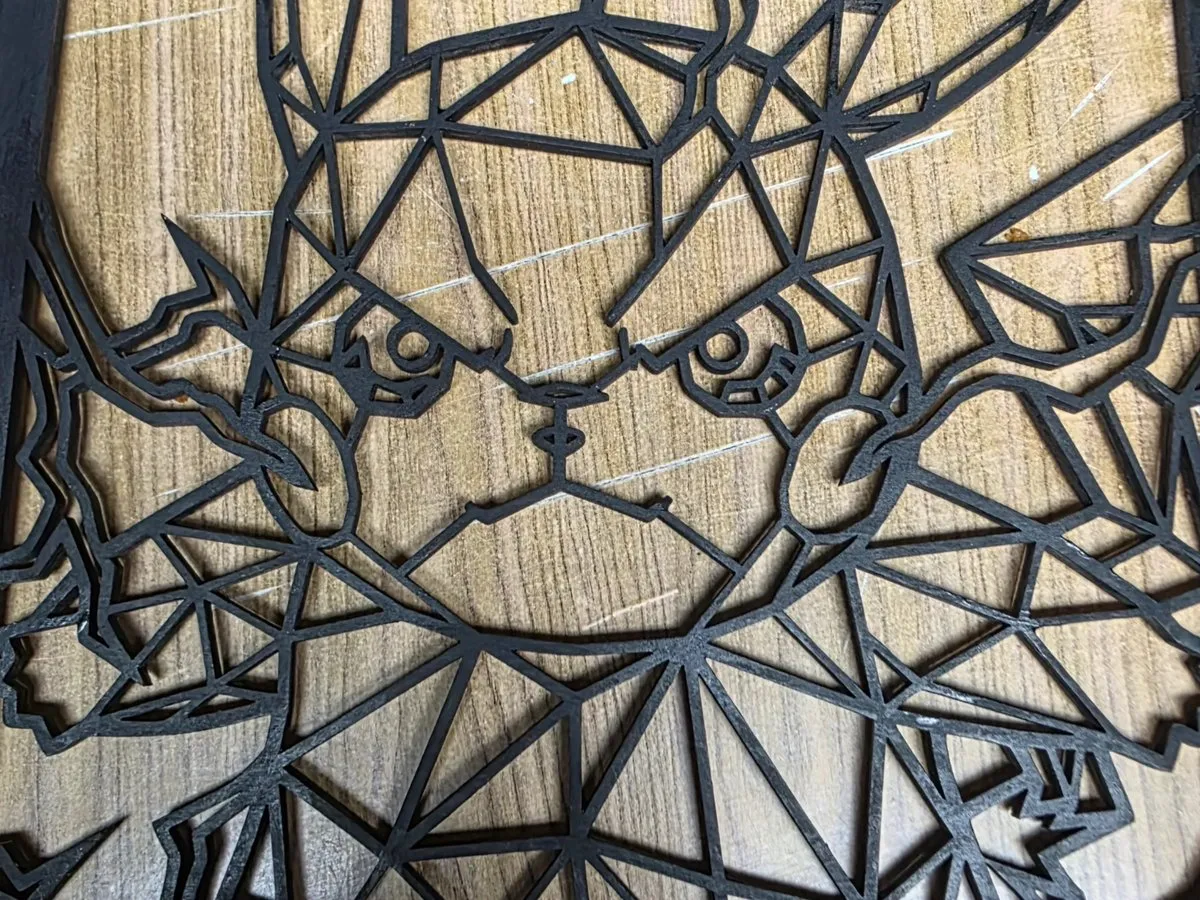 [Laser cut and engrave] Geometric Pikachu Wall Art Silhouette
