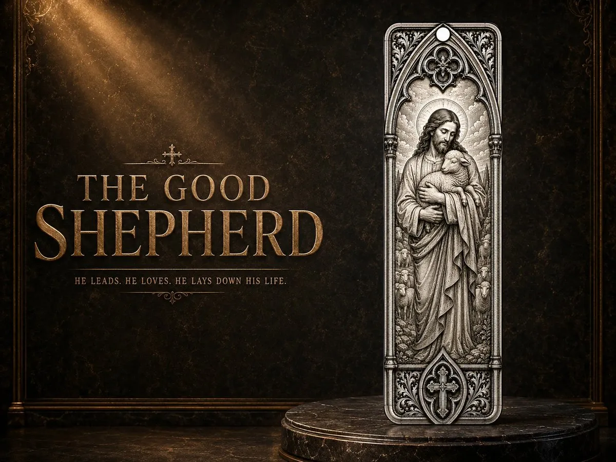 [Laser cut and engrave] The Good Shepherd Jesus Christ Religious Bookmark
