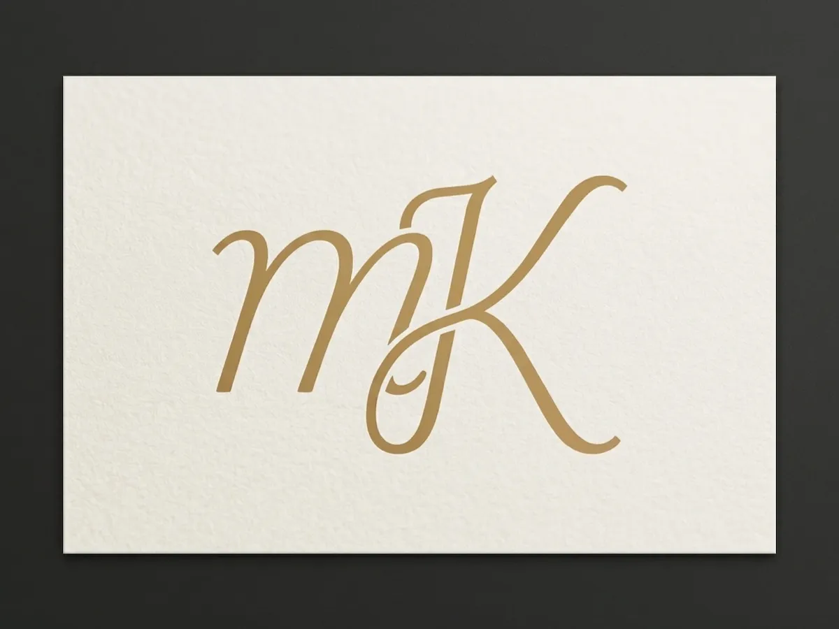 [Laser cut and engrave] Stylish MK Lettermark Monogram Logo
