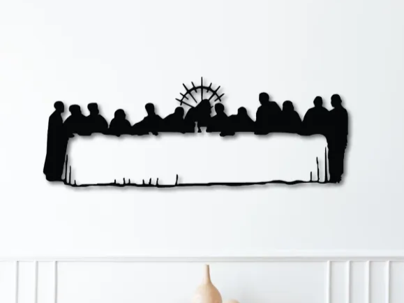 Last Supper Wall Art SVG, Jesus and Apostles Laser Cut File, Christian Wall Decor, Catholic SVG, Religious Wall Art, Biblical Scene