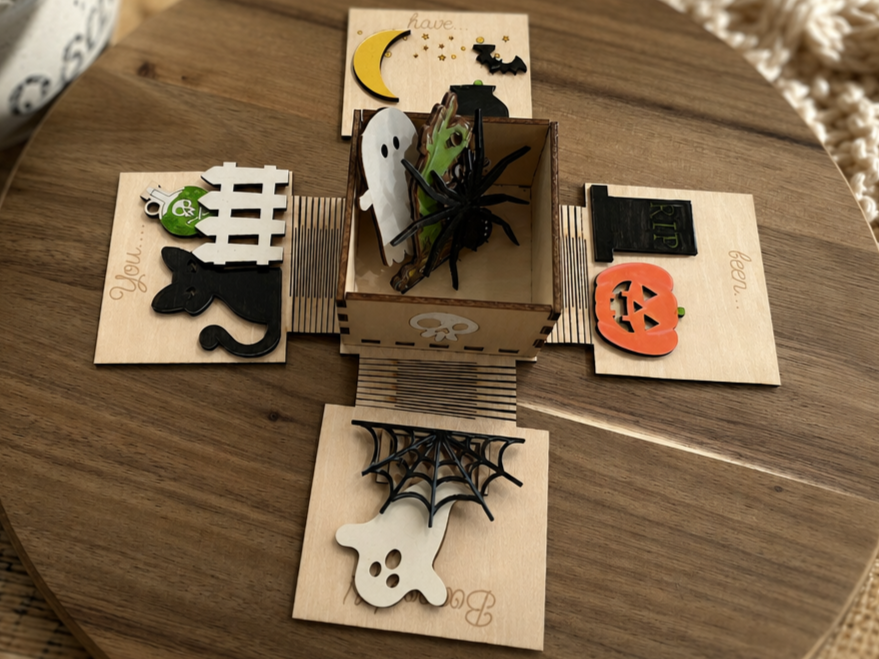 Halloween Themed Exploding Boo Box with Spooky Icons