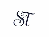 [Laser cut and engrave] Monogramme doré avec les lettres S et T sur fond vert texturé