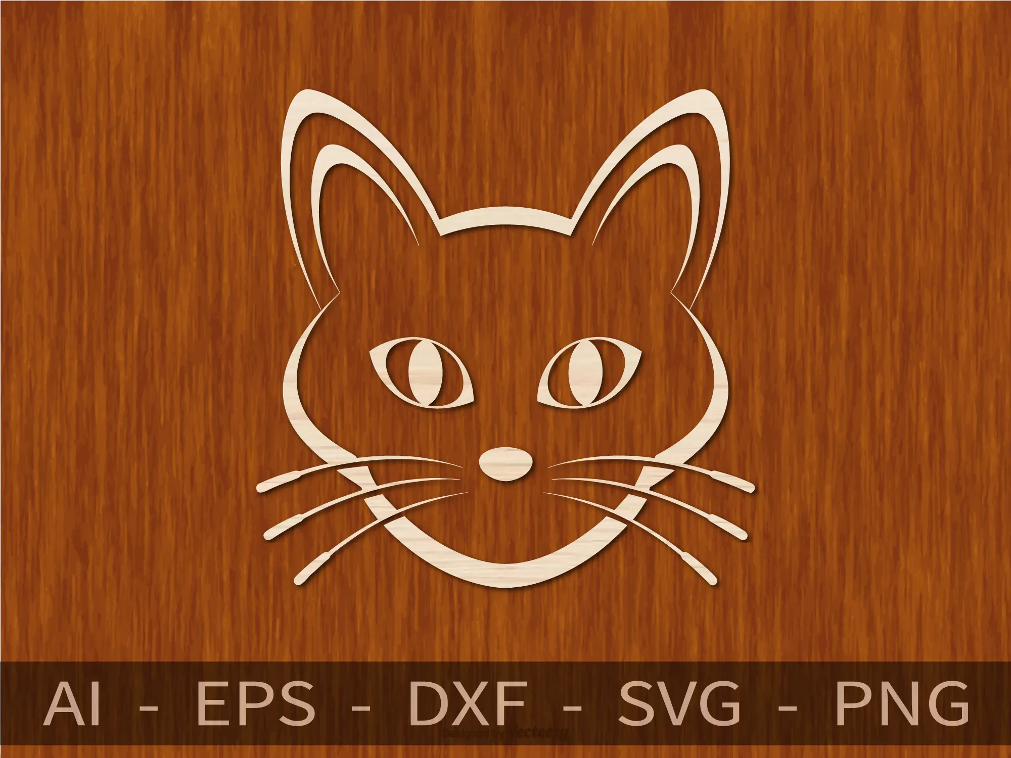 Minimalist Cat Face Silhouette Wall Art