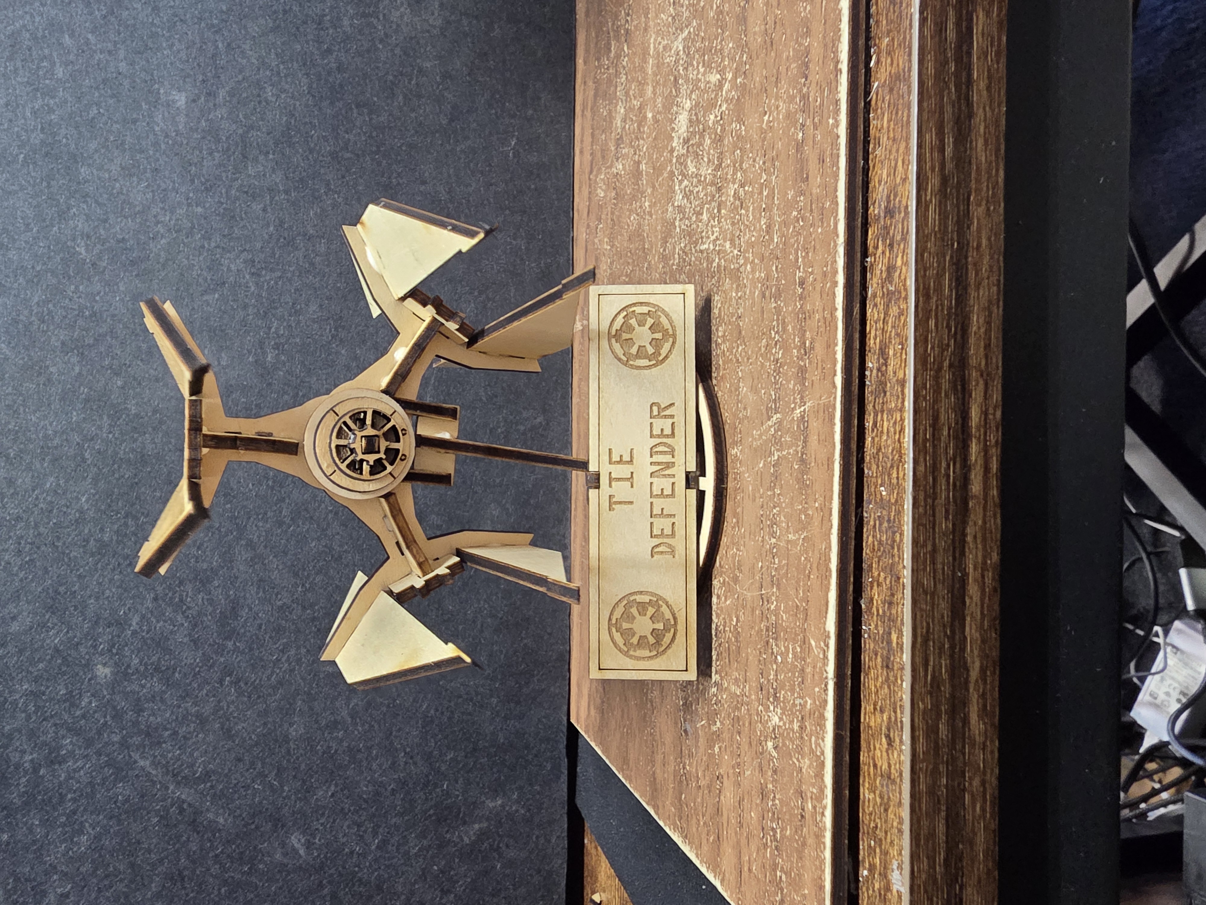 [Laser cut and engrave] Star Wars TIE Defender Starfighter Display Model