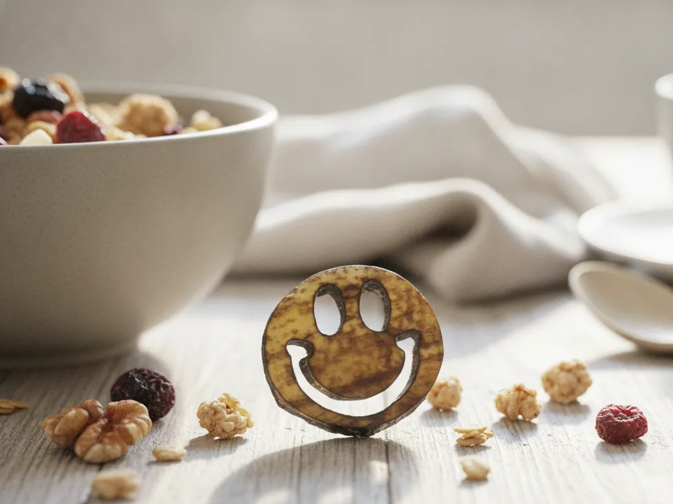 Smiley face banana cutout