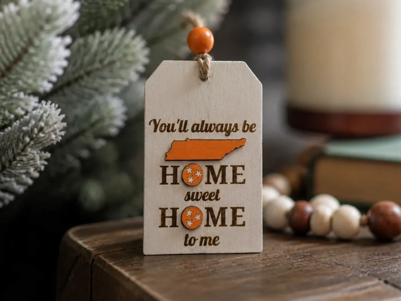 [Laser cut and engrave] Tennessee Volunteers Home Sweet Home Ornament
