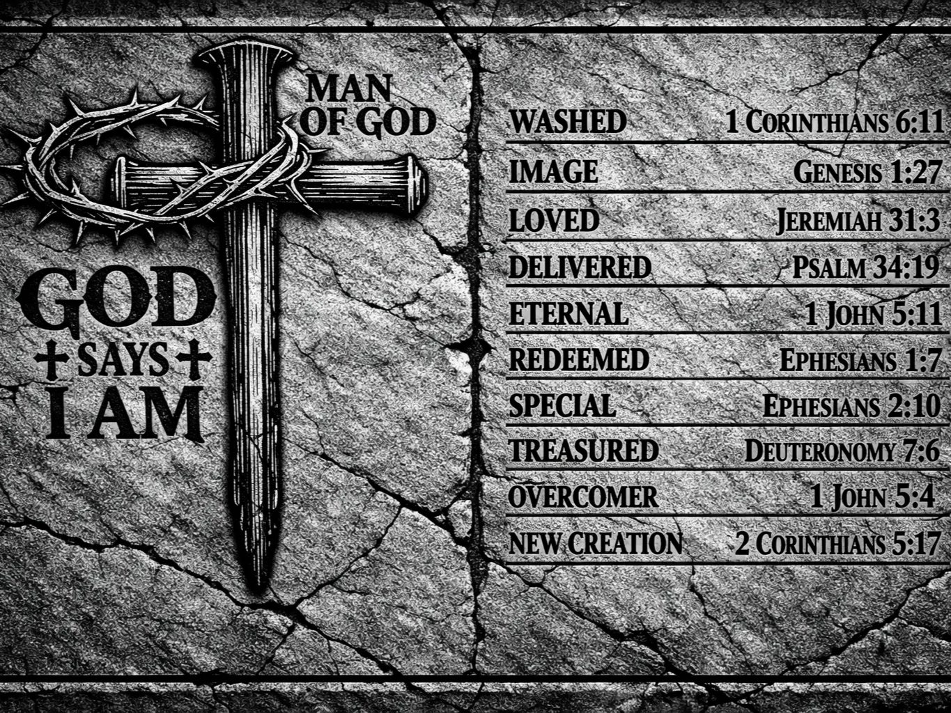 God Says I Am Man of God Scripture Wall Art