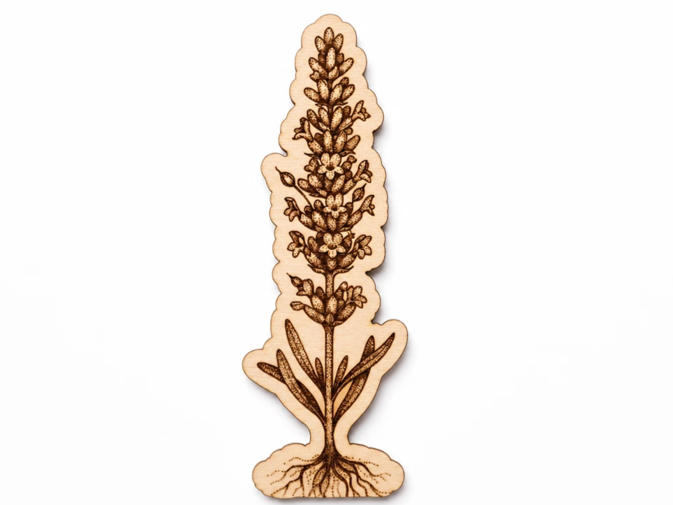 Wooden Lavender Flower - with Root