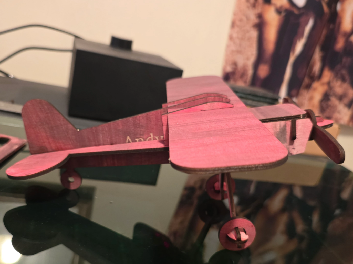 Personalized Wooden Biplane Model Toy