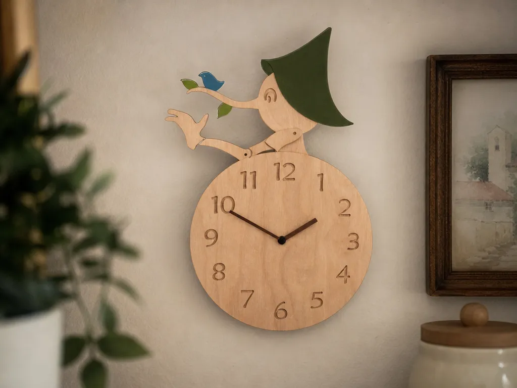 Pinocchio Wooden Wall Clock