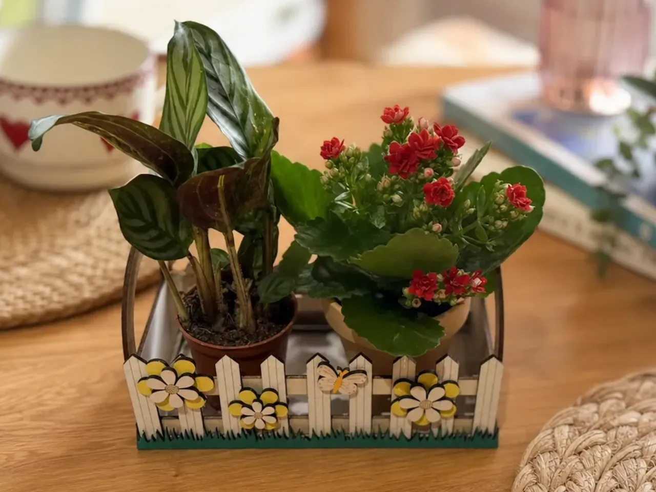 [Laser cut and engrave] Cache-pot boite cadeau  pour 2 petits pots de fleurs.