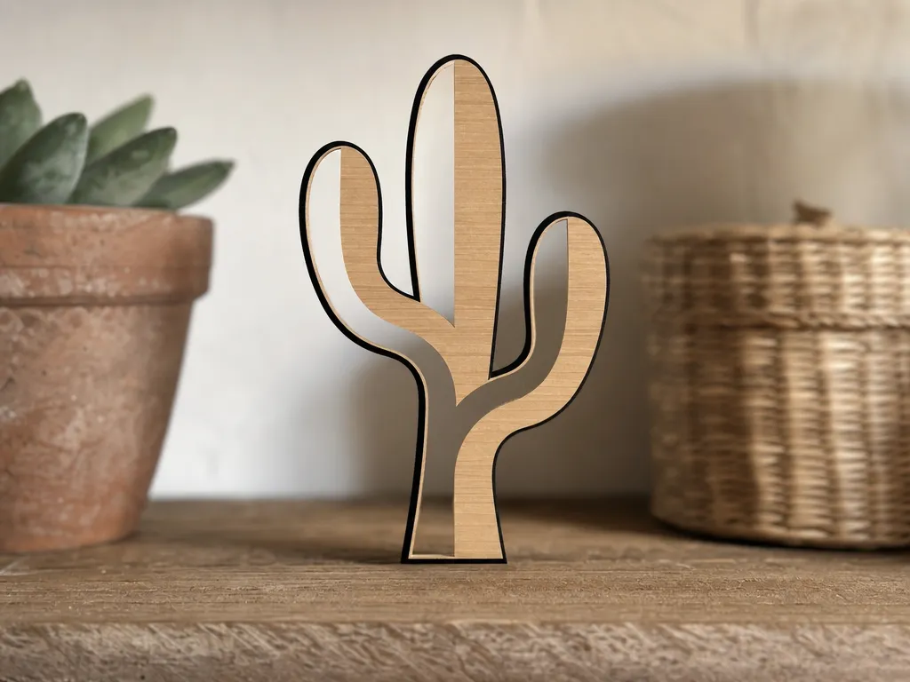 Minimalist Saguaro Cactus Tabletop Figurine