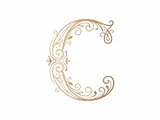 [Laser cut and engrave] C Ornate Wedding Monogram Logo – Decorative Bridal Initial for Laser Cut Signs, Cake Toppers, Invitations, Engraving & Cricut Projects