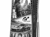 [Laser cut and engrave] PlayStation 5 Console Shaped Pendant Featuring The Last of Us and Cyberpunk Art