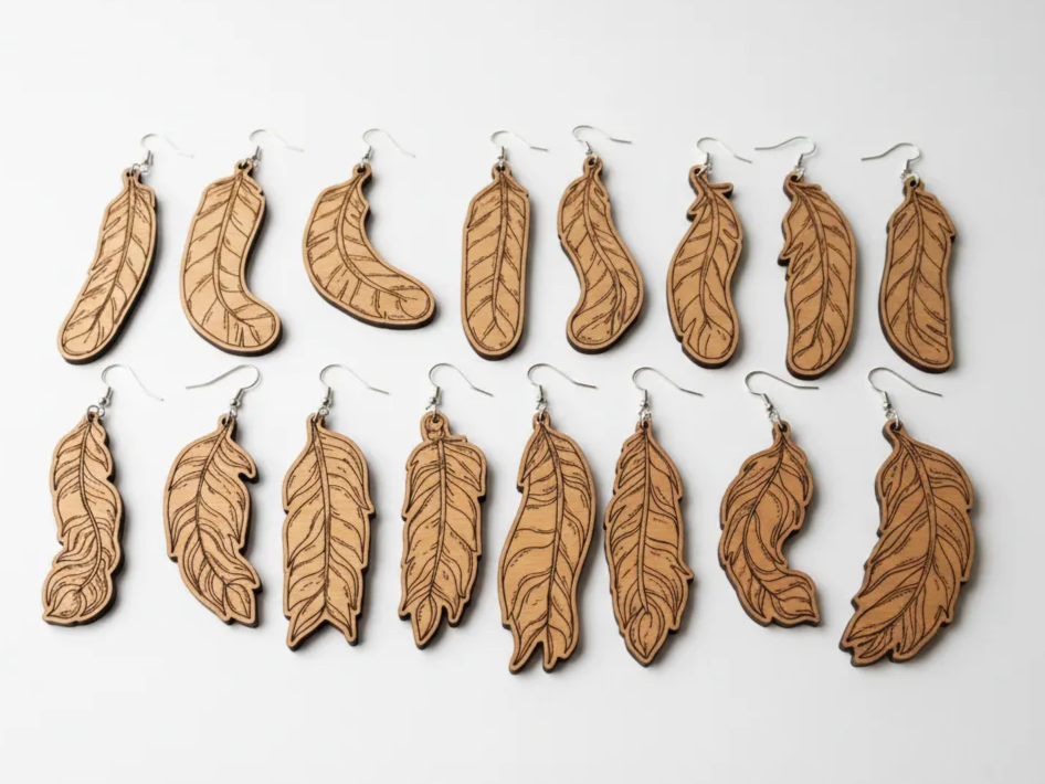 Boho Style Feather Dangle Earrings