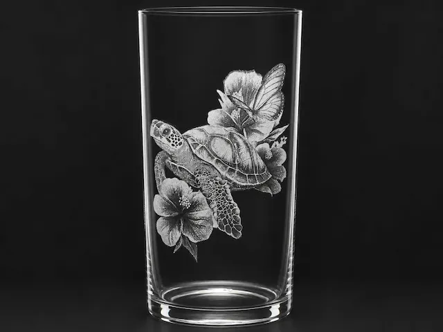 Gravure sur verre Tortue.