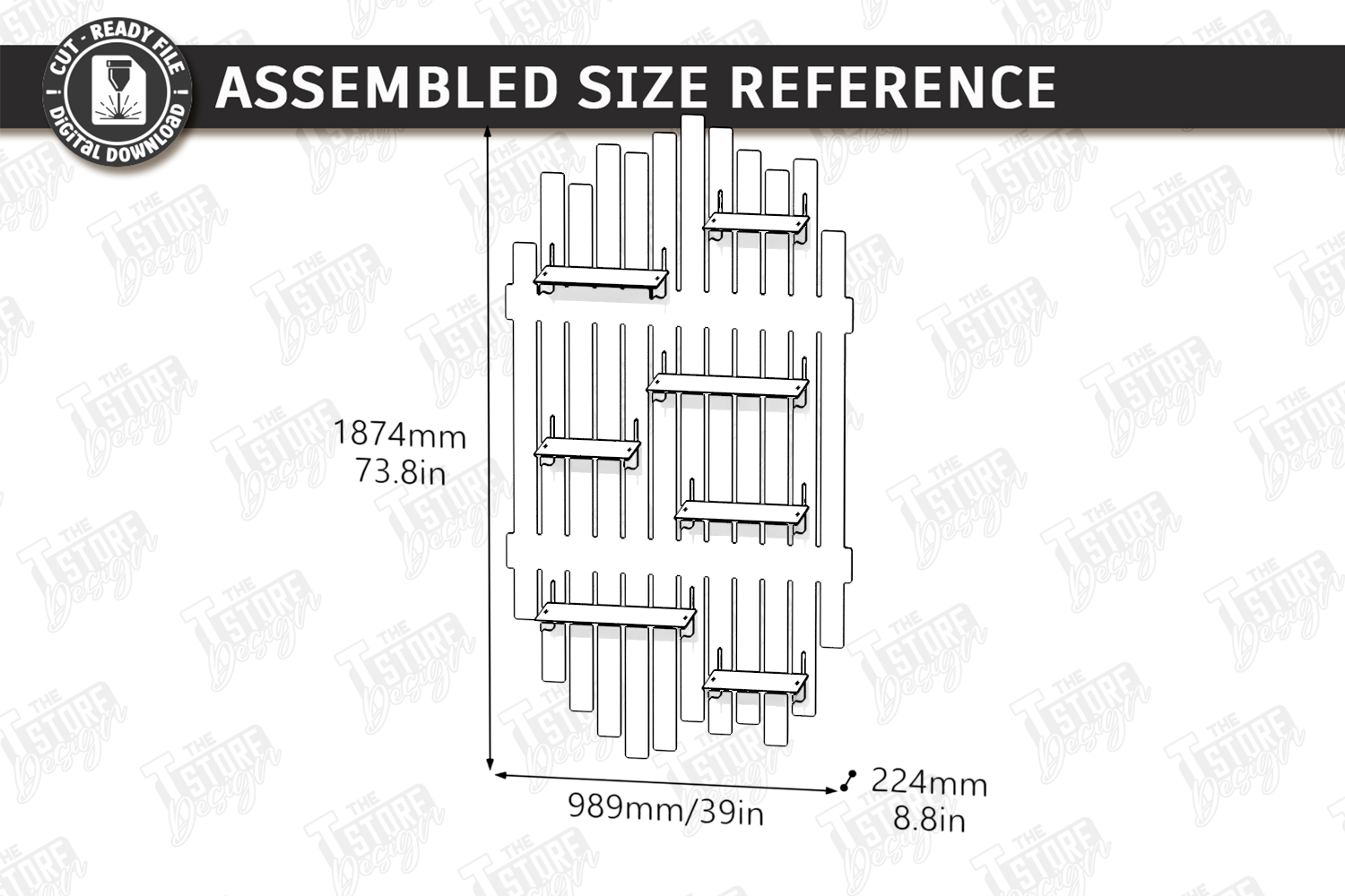 [Laser cut and engrave] Wall Mounted Pegboard Display Shelves for Indoor Plants and Home Organization Laser Cut Bundle