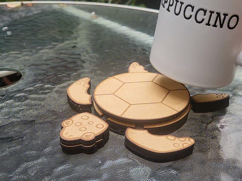 Turtle shaped drink coaster